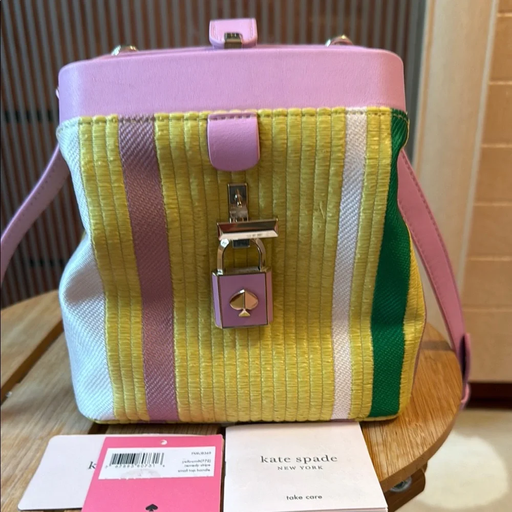 Kate Spade ♠️ Colorful Striped Handbag - Picture 4 of 8